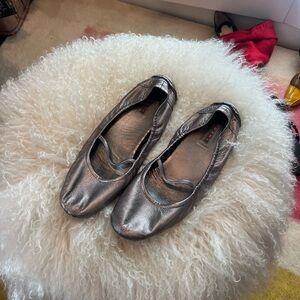Prada Silver Ballet Flats